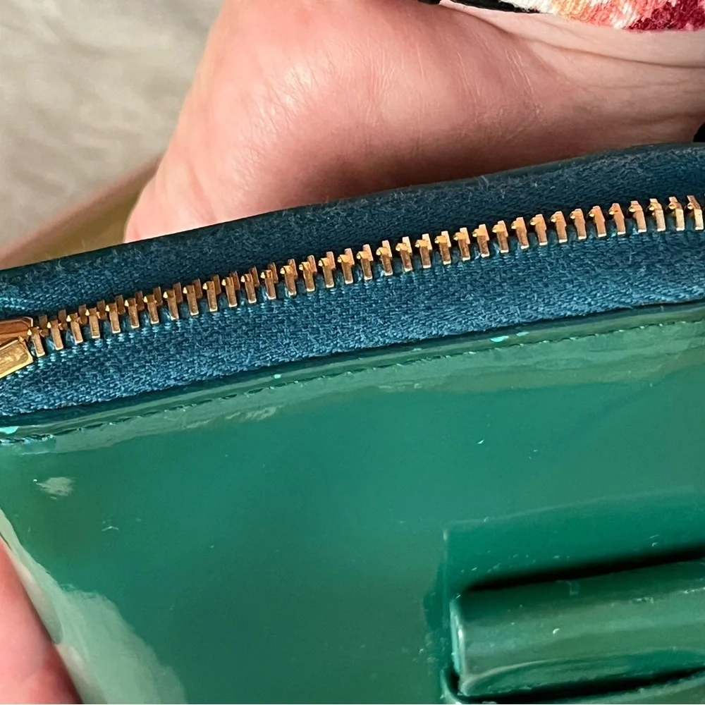 Miu Miu long wallet zipper green ribbon NWOT - Picture 12 of 16